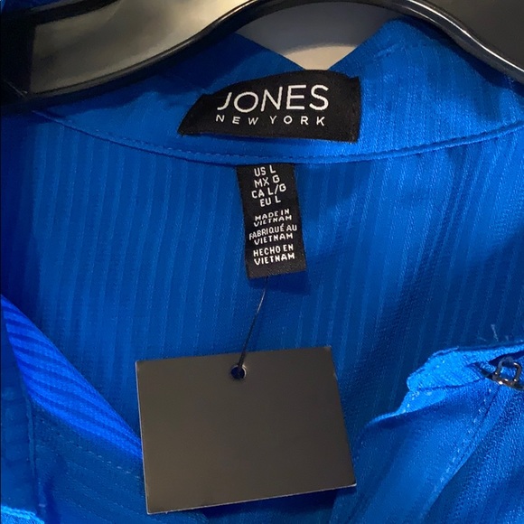 NWT Jones New York Blue Blouse - Size L - Picture 3 of 4